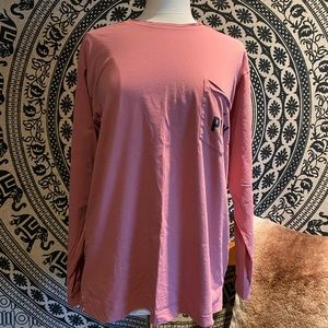 ✨PINK LONG SLEEVE POCKET TEE✨